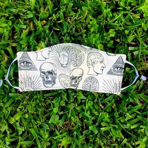 💀 one (1) brain skull adult face mask